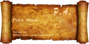 Purr Anna névjegykártya